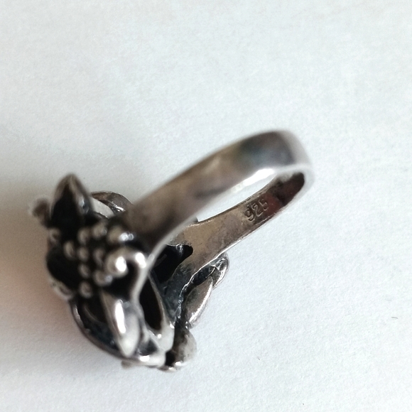 925 Sterling Silver Red Jasper Gemstone Ring Size 7 - Picture 5 of 10